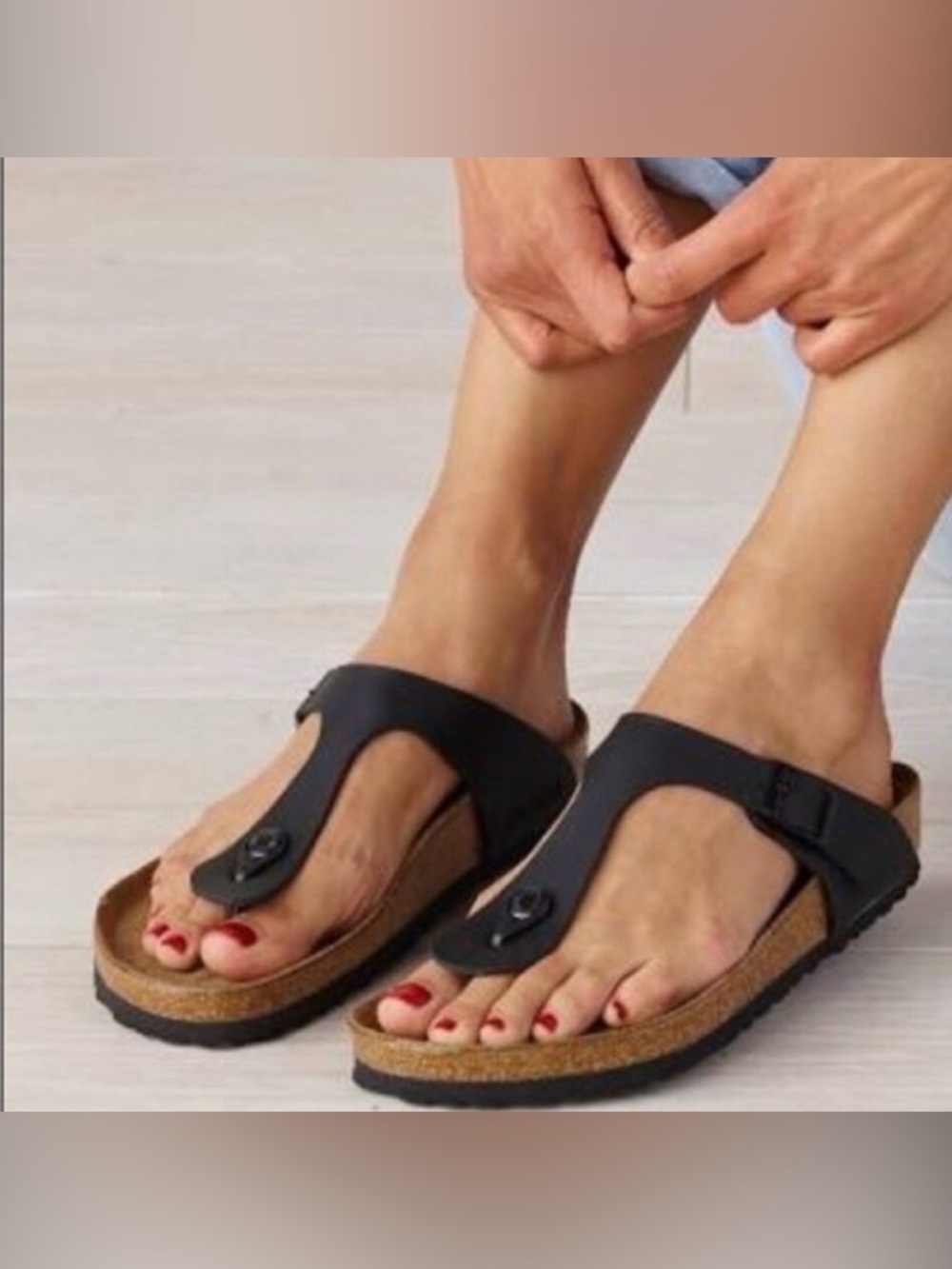 Birkenstock Gizeh Sandal Black Patent Leather Thong EUR 39 US Woman 8/ Men Sz 6